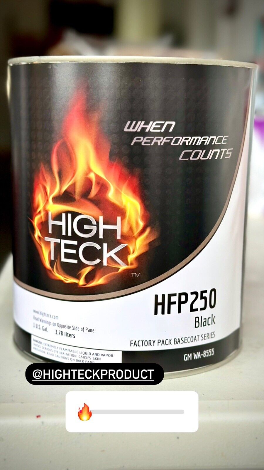 High Teck Gm 8555 Ebony Black Basecoat Auto Paint Gallon Size! - Hfp 250