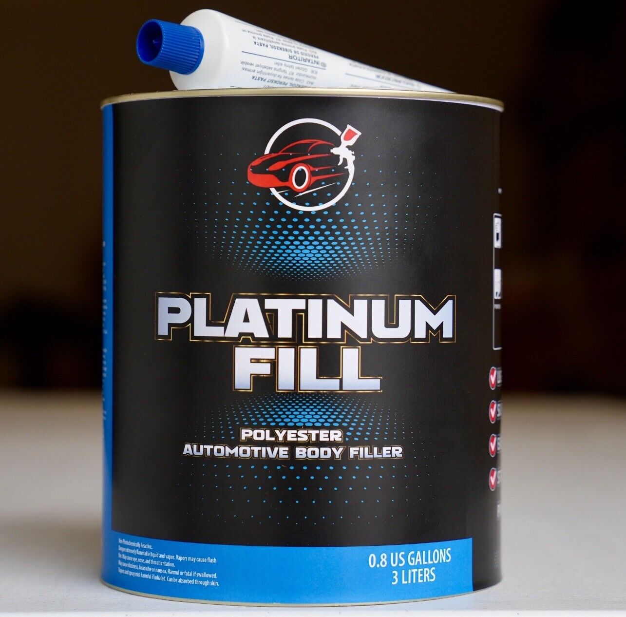 Platinum FILL Lightweight Body Filler 0.8 Gallon Can w/Hardener! Easy Sanding!