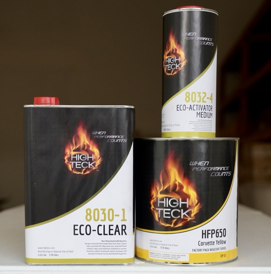 GM 52 High Teck 8030 Corvette Yellow Basecoat Paint & Clearcoat Gallon Kit!