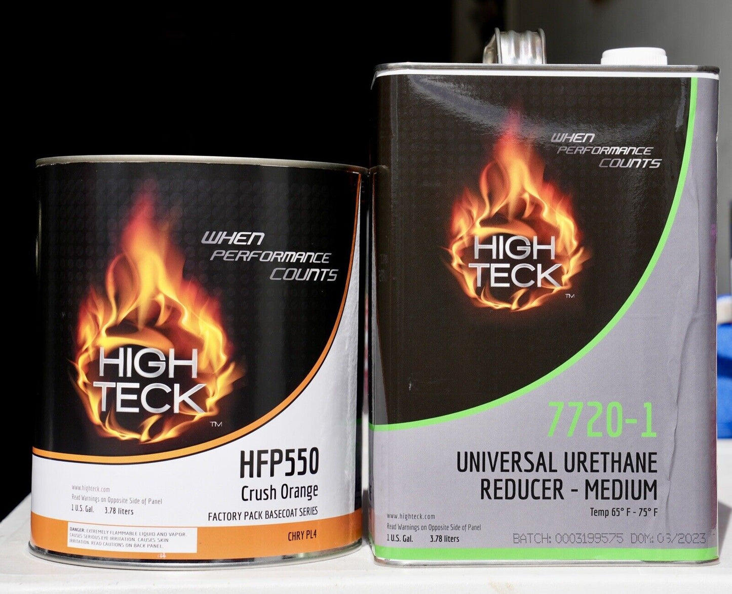 High Teck Hfp 550 Chry Pl4 Crush Orange Basecoat Paint Gallon Kit with Med Reducer