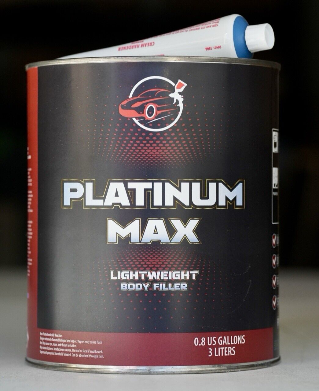 Platinum MAX Lightweight Body Filler 0.8 Gallon Can w/Hardener! Easy Sanding!