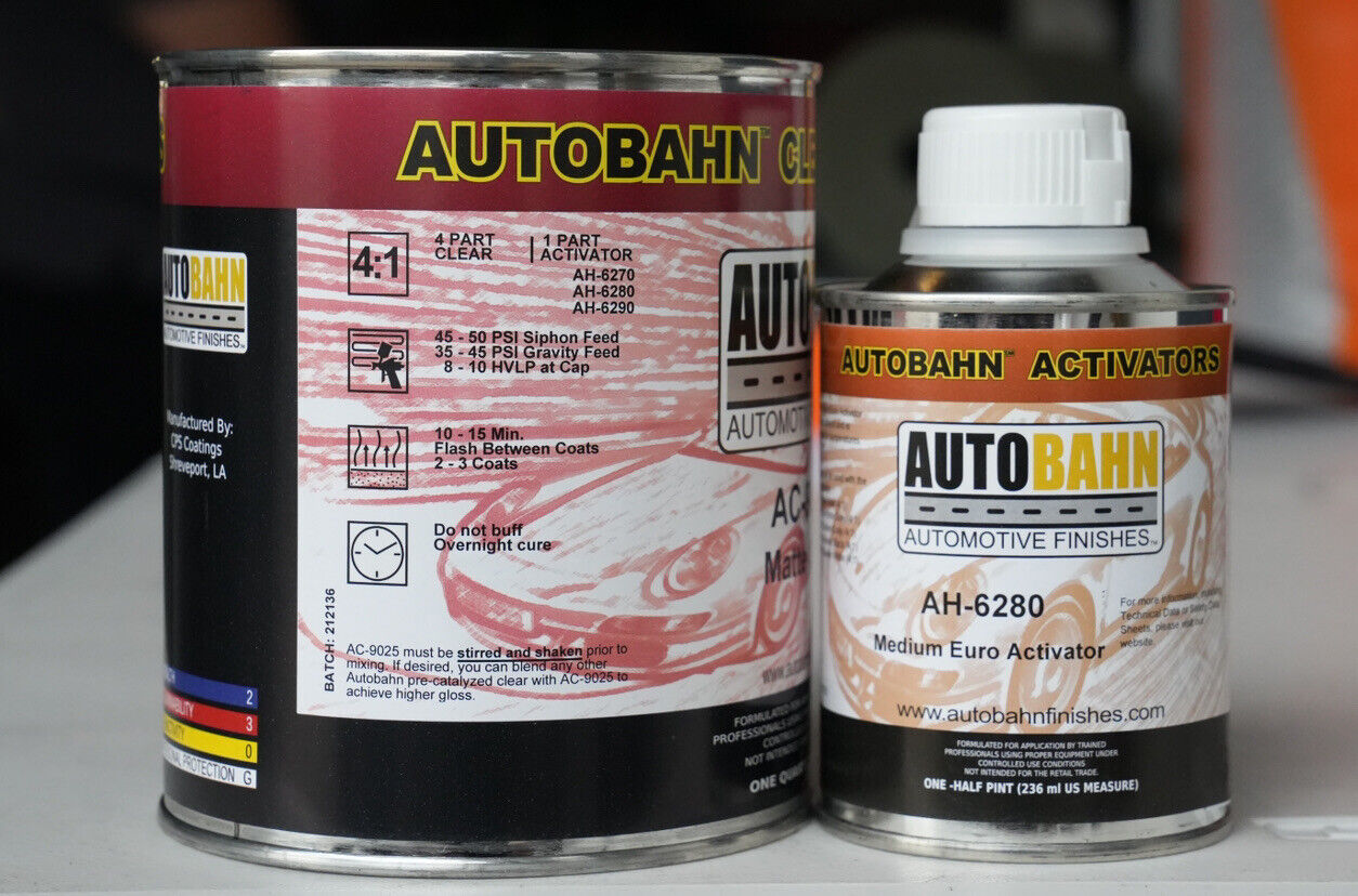 Autobahn 4:1 Matte Auto Flat Finish Clear Coat Quart Kit AC-9025
