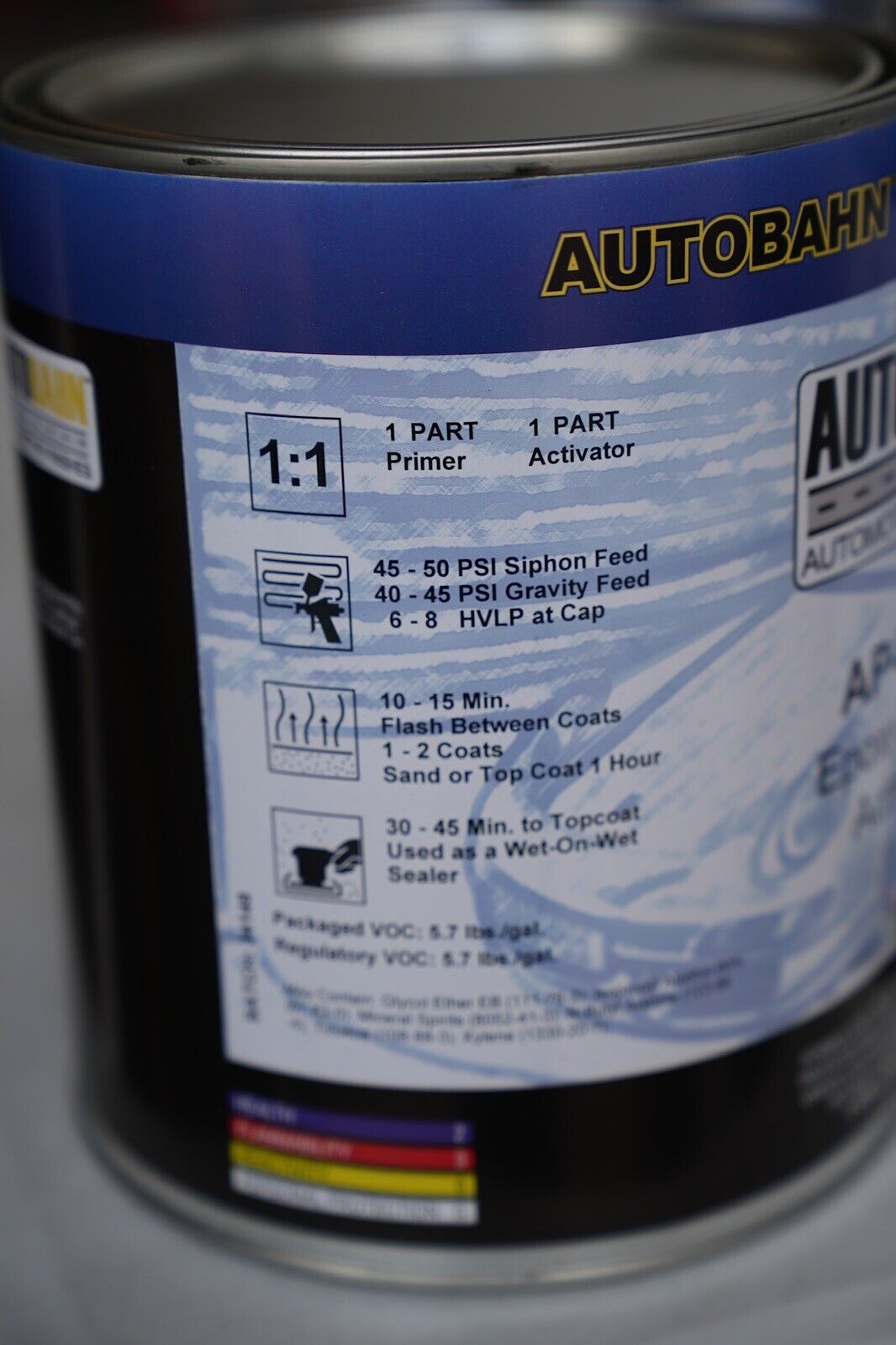 Autobahn AP8320 Automotive 1:1 Mix Gray DTM Epoxy Primer Gallon Kit