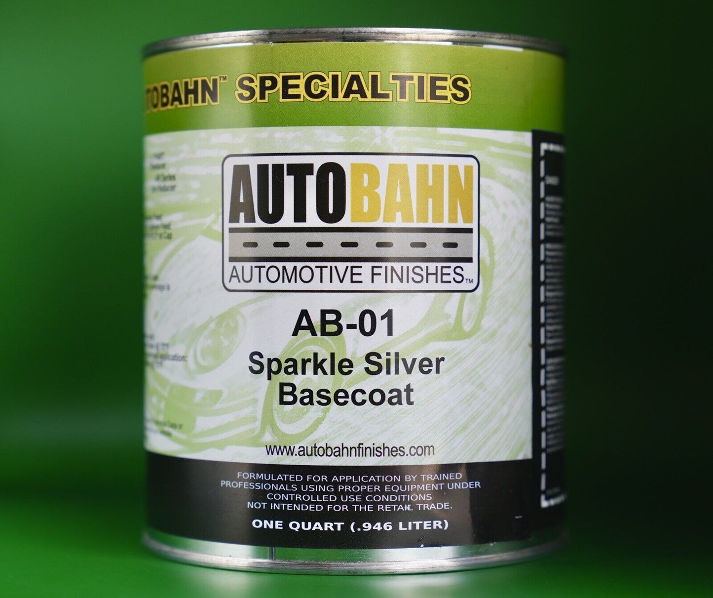 Autobahn Sparkle Silver BaseCoat QUART Size Automotive Paint GM High Teck AB-01
