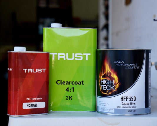 Galaxy Silver Basecoat Paint Trust 2K High Gloss Urethane Clear Coat Gallon Kit