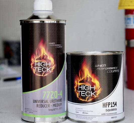 High Teck Ford Yz/z1 Oxford White Basecoat Auto Paint Hfp154 Quart Size + Reducer!