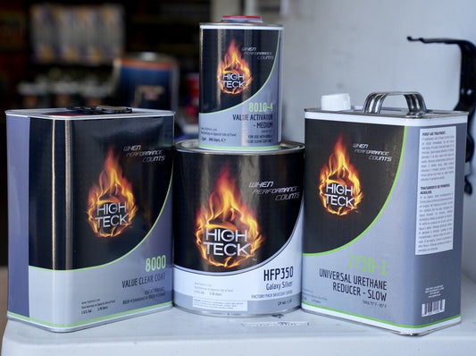 High Teck Galaxy Silver Basecoat Paint, Reducer, Clearcoat Gallon Kit - GM 519F