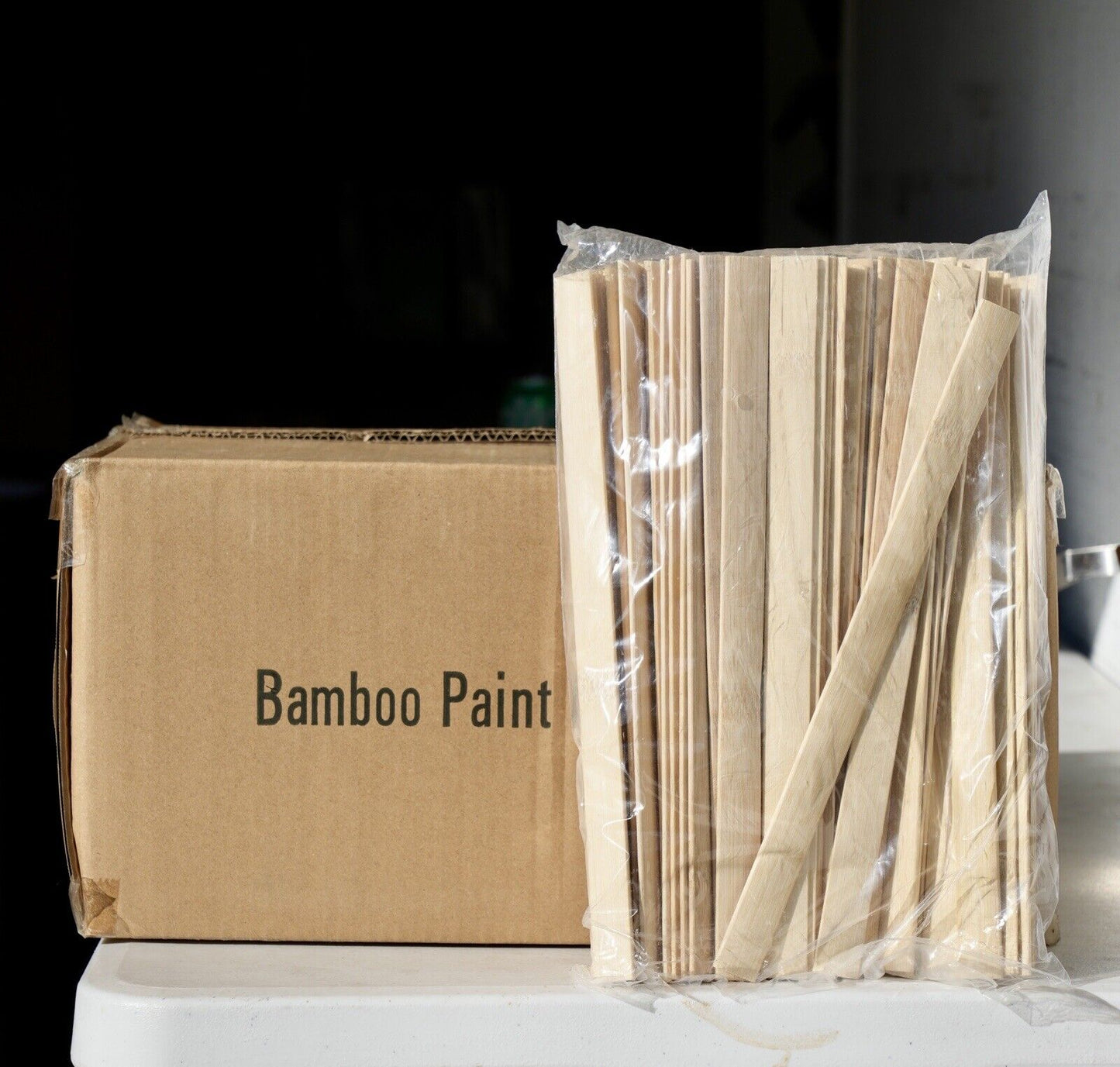 Paint Mixing Stirring Sticks Bamboo Wood 100 pcs