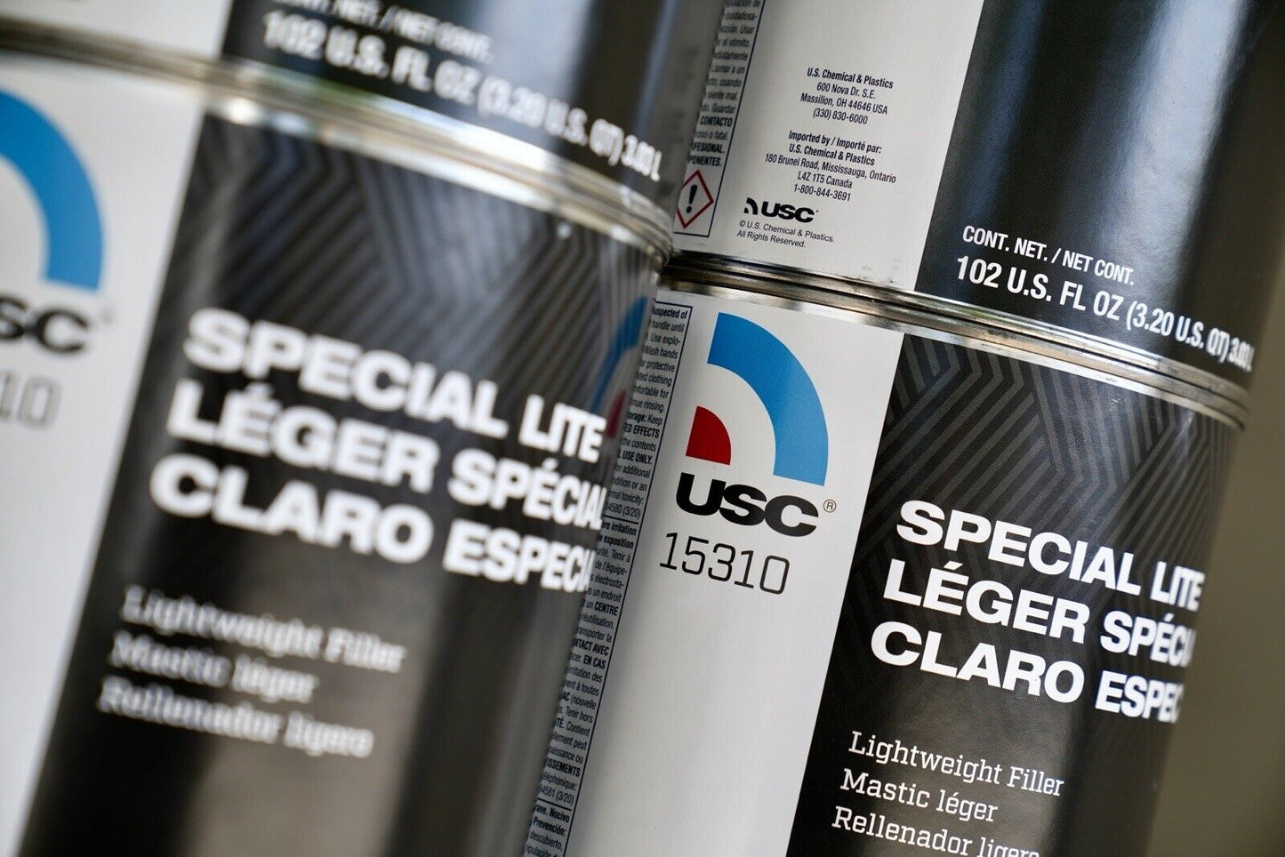 4 Pack! USC Special Lite 15310 Lightweight Filler, No Tack 0.8 Gallon + Hardeners