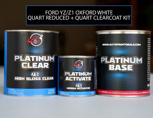Oxford White QT Basecoat Ready to Spray + 2k High Gloss Clear Coat QT Size Kit