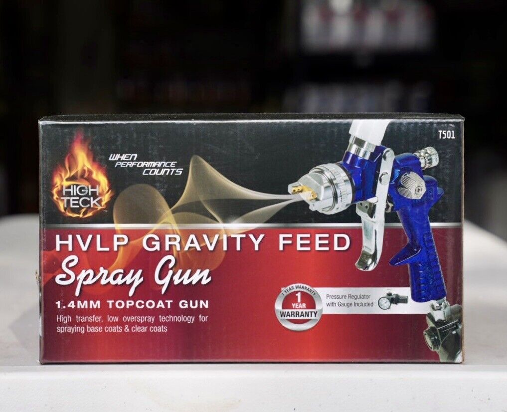 High Teck HVLP Gravity Feed Spray Gun 1.4 MM Tip Topcoat Gun T501