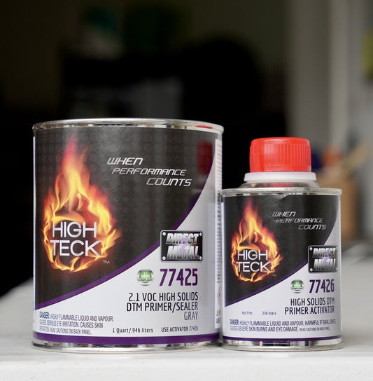 77425 High Teck 2K High Solids DTM Primer/Sealer Gray Quart Kit w/Hardener