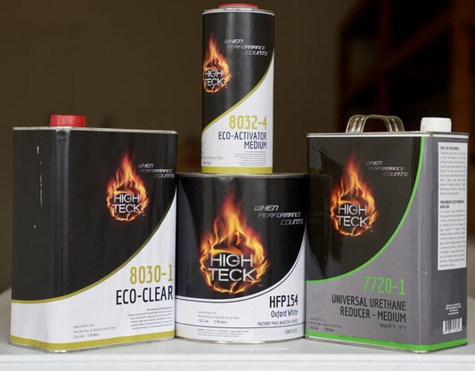 High Teck 8030 FORD YZ Oxford White Basecoat Paint Reducer Clearcoat Gallon Kit