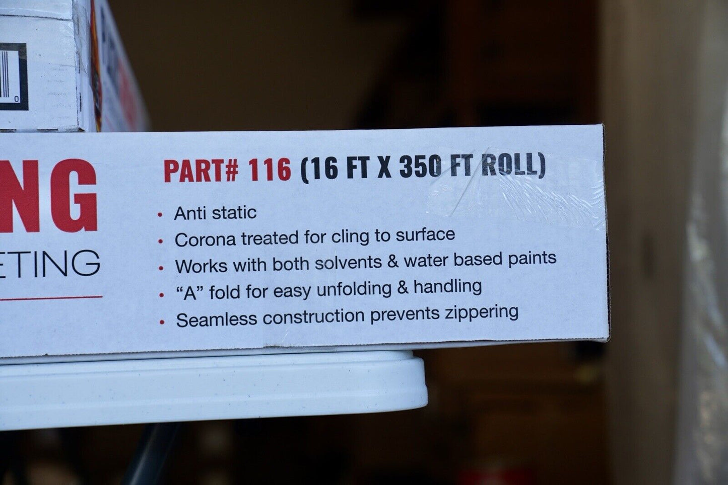 High Teck Clear Overspray Plastic Masking Sheeting Auto Body Paint 16ft x 350ft
