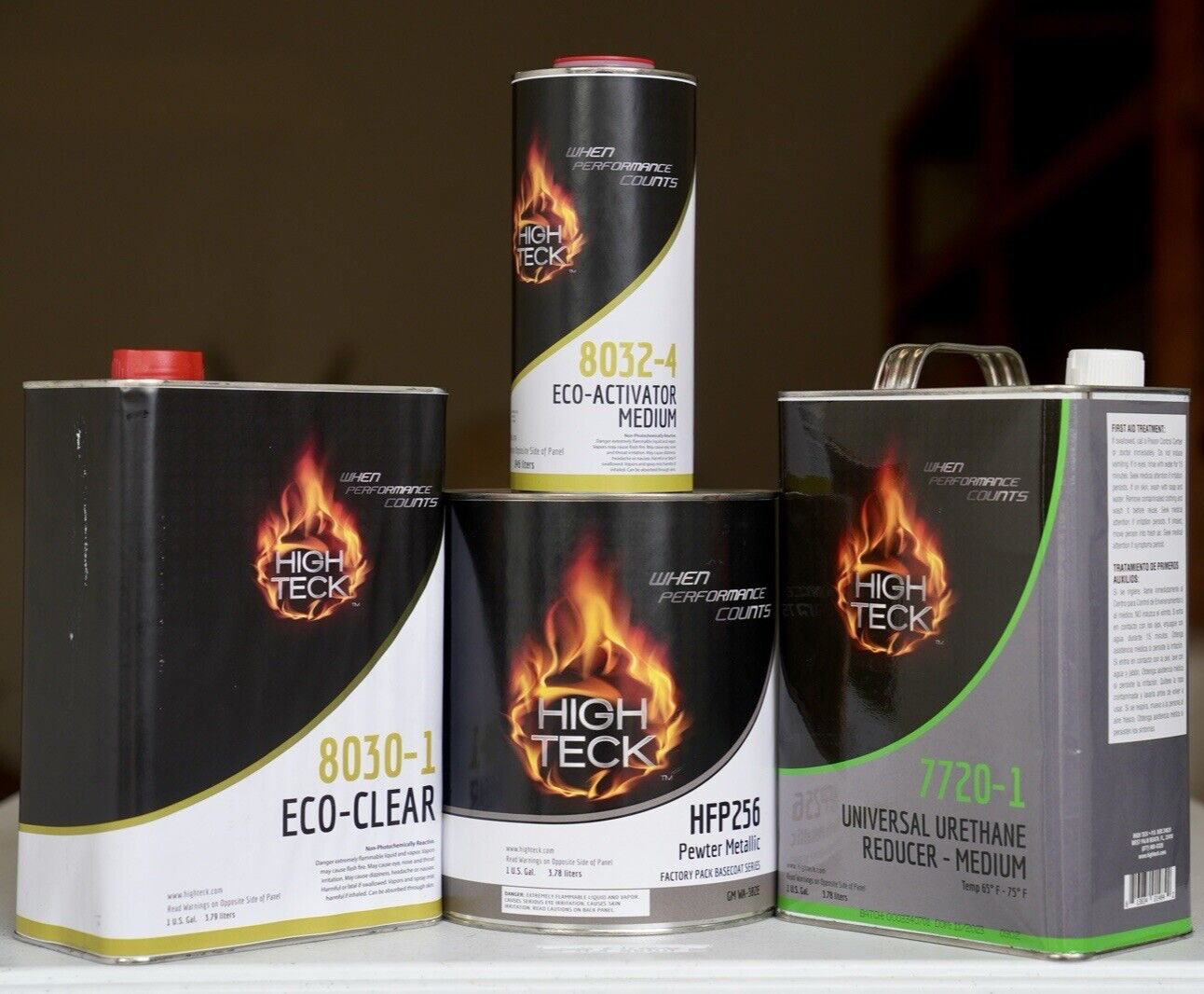 High Teck 8030 Pewter Metallic Basecoat Paint Reducer Clearcoat Gal Kit - GM 382E