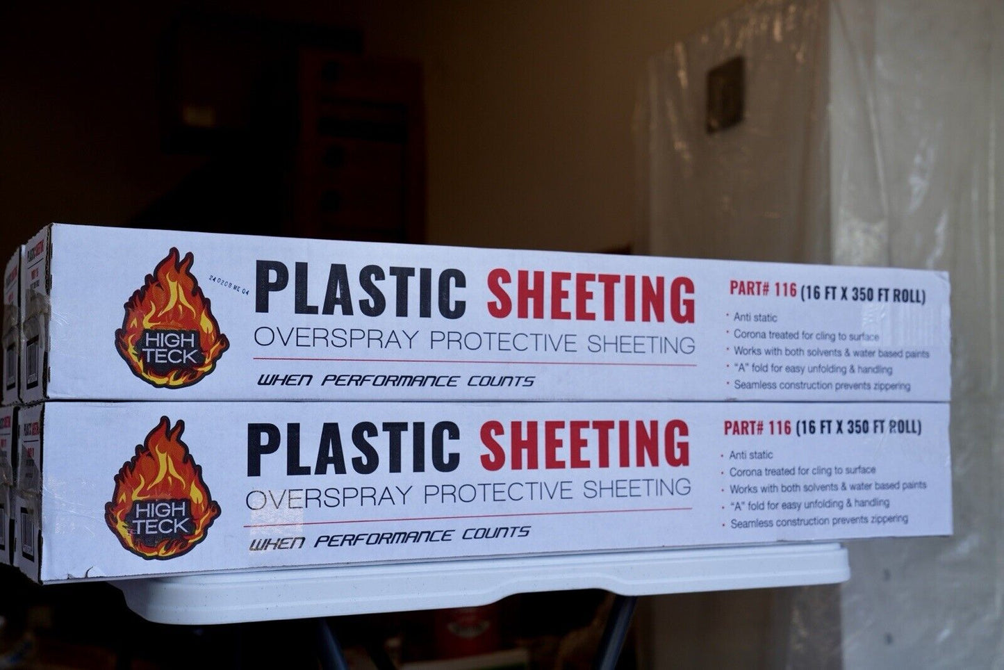 High Teck Clear Overspray Plastic Masking Sheeting Auto Body Paint 16ft x 350ft