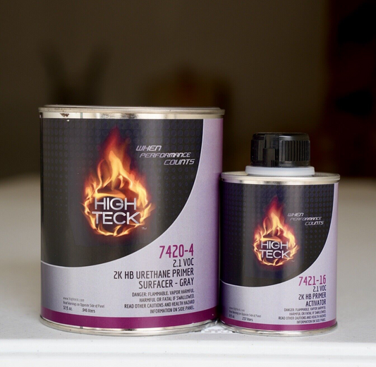 7420 High Teck 2K HB Urethane Primer/Sealer/DTM Gray Quart Kit + Hardener