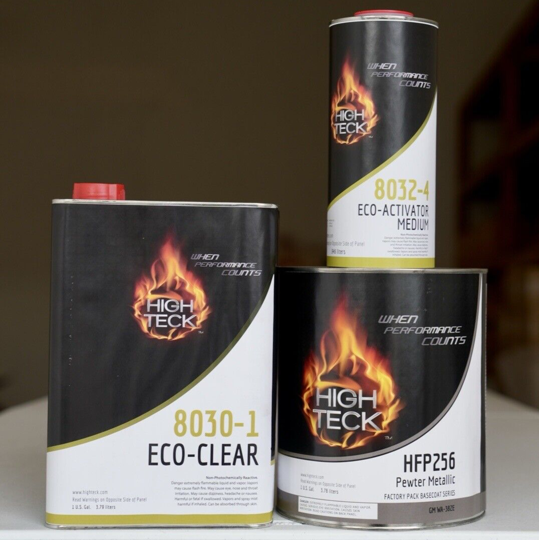 High Teck 8030 GM WA382E Pewter Metallic Basecoat Paint & Clearcoat Gallon Kit!