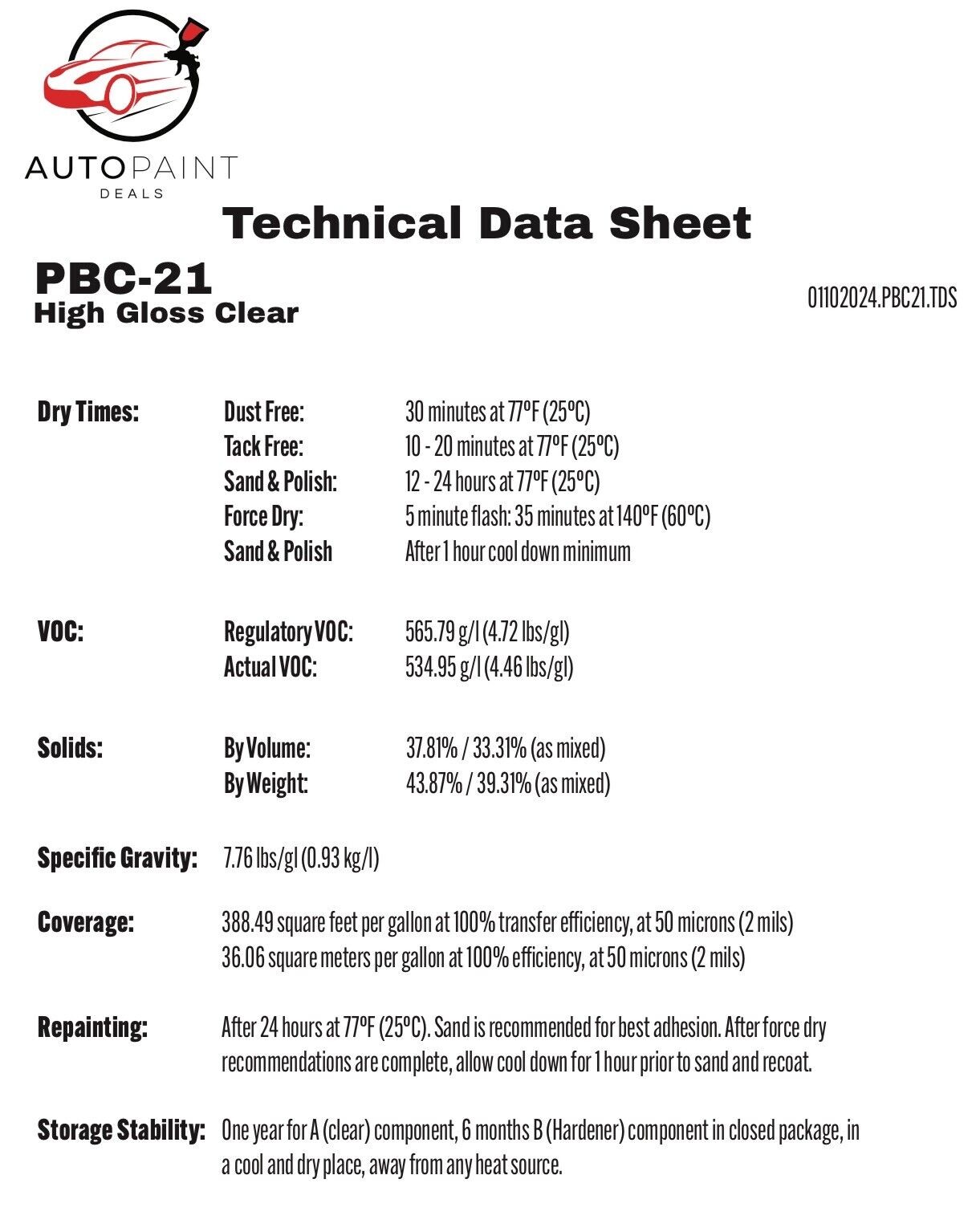Platinum Euro Clear Coat 7.5L Kit 2:1 High Gloss Automotive Clearcoat w/Hardener