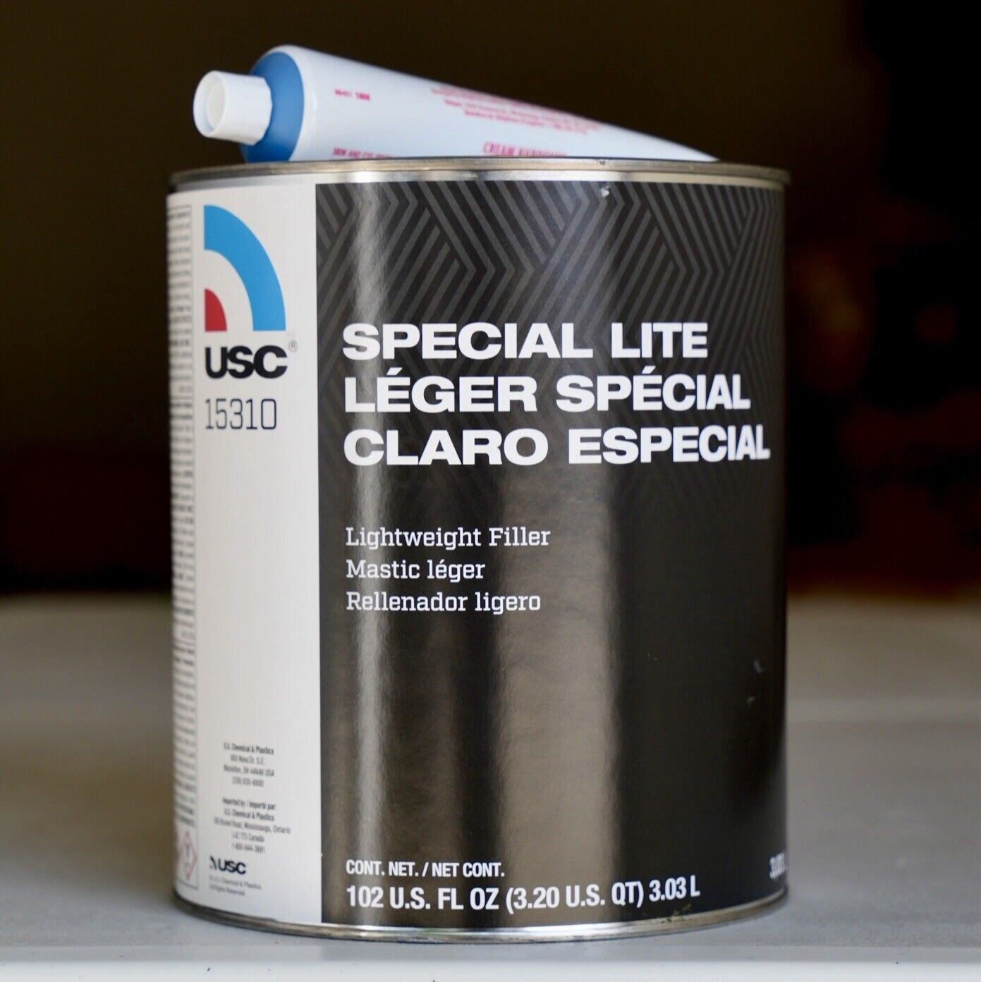 4 Pack! USC Special Lite 15310 Lightweight Filler, No Tack 0.8 Gallon + Hardeners