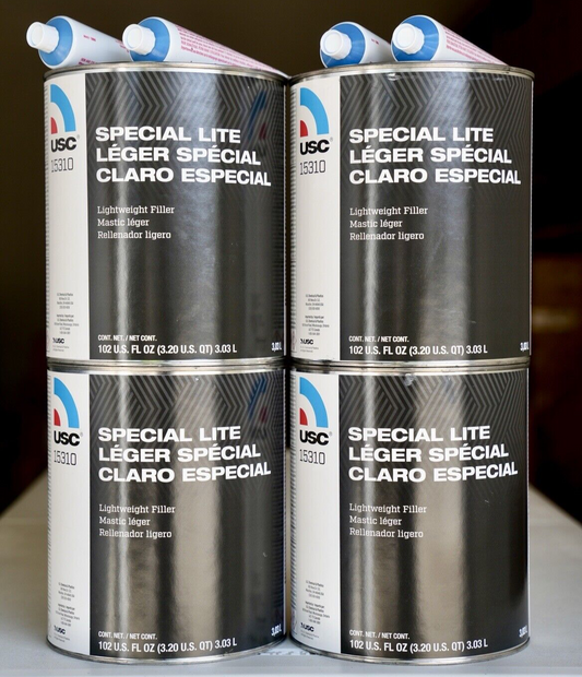 4 Pack! USC Special Lite 15310 Lightweight Filler, No Tack 0.8 Gallon + Hardeners