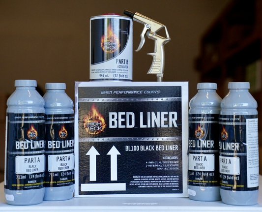 High Teck BL100 Black Truck Bed Liner Kit w/ FREE Spray Gun, Gallon Kit! Raptor