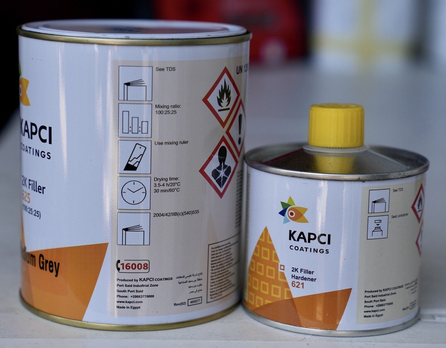 Kapci 625 High Build 2K Automotive Urethane Primer Gray Quart Kit
