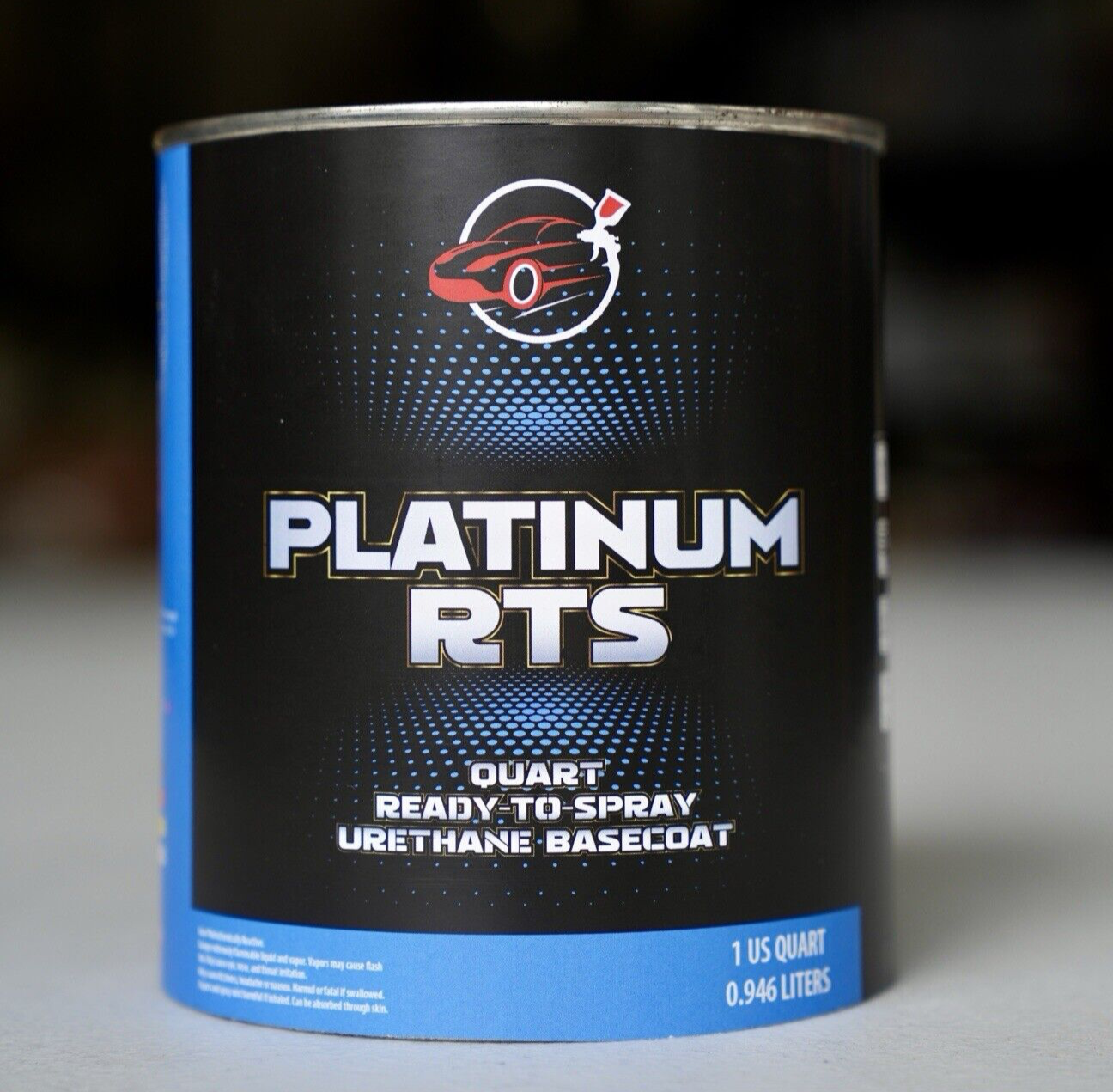 Ebony Black QUART Ready To Spray Basecoat Automotive Paint Free Shipping!!