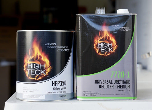 High Teck HFP350 Galaxy Silver Basecoat Auto Paint Gallon Kit GM WA519F + Reducer