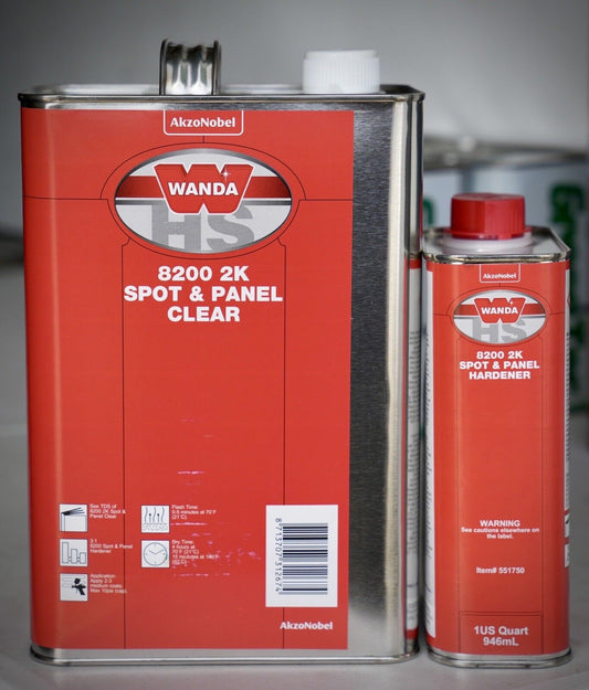Wanda 8200 551680 Clear Coat Kit Fast Quick Dry 1 Gallon, 4:1 Mixing