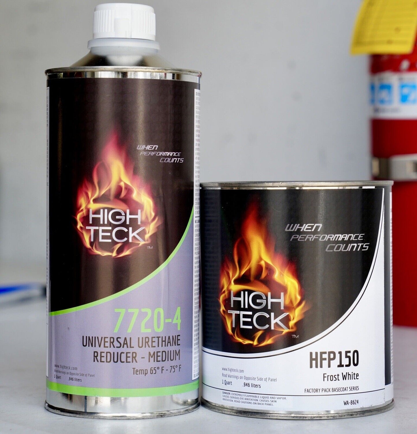 High Teck GM WA8624 Frost White Basecoat Auto Paint Quart Size + Reducer HFP150