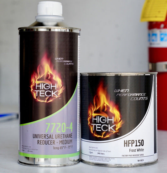 High Teck GM WA8624 Frost White Basecoat Auto Paint Quart Size + Reducer HFP150