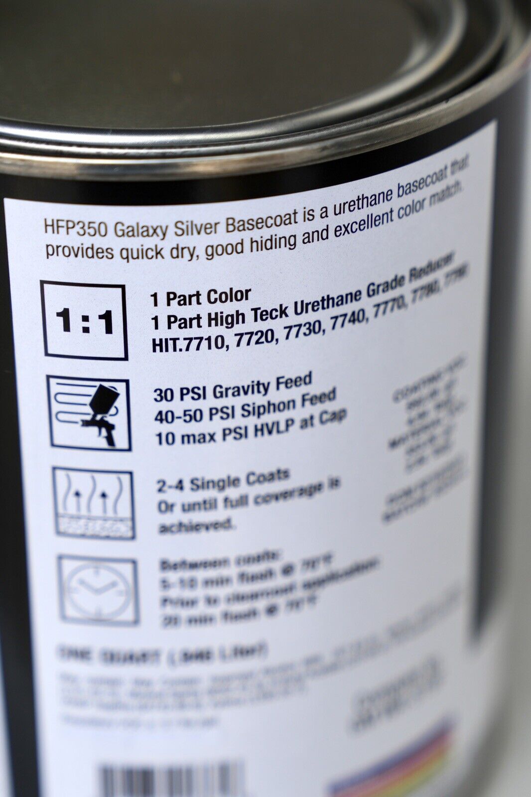 High Teck Galaxy Silver Urethane Basecoat QUART GM WA519F Auto Paint - HFP350