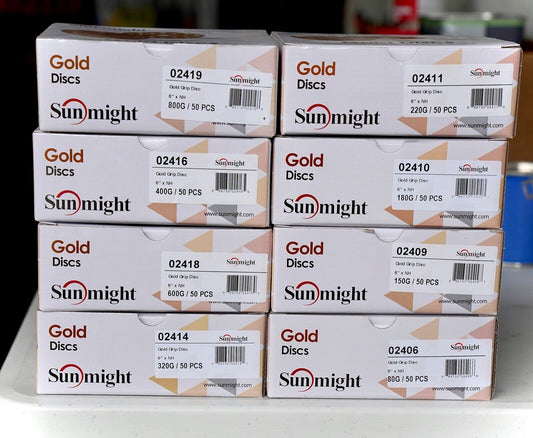 Sunmight Gold Hook 6" DA Abrasive Automotive Sandpaper 80-8000 Grit 50/Box
