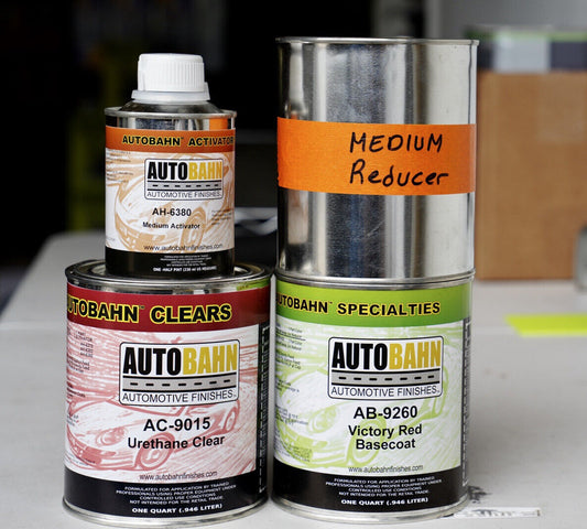 Autobahn Victory Red Base Coat WA 9260 Quart Size Kit Clearcoat + Reducer