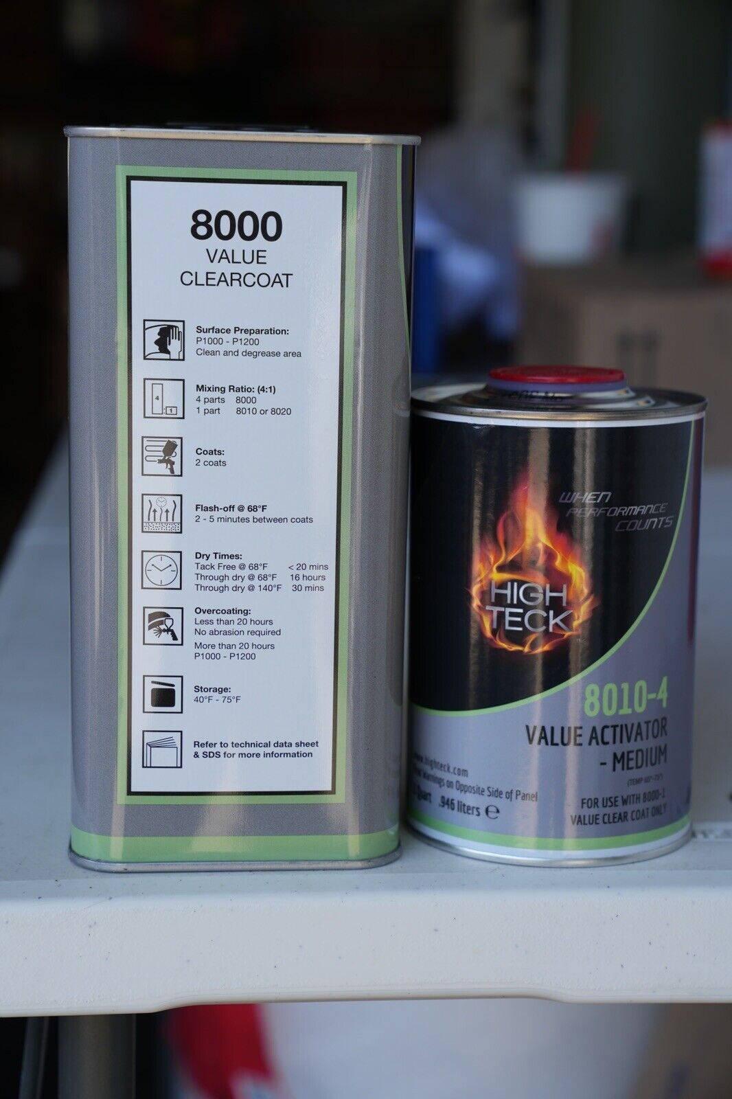 High Teck 8000 Value 2K Clearcoat Gallon Kit With High Gloss Slow Hardener