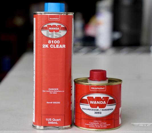 Wanda 8100 2K 4:1 Auto High Gloss Clear Coat QT Kit + Hardener Akzo Nobel