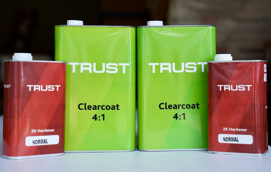 2 KITS!! Trust 2K High Gloss 4:1 Automotive Clear coat Gallon W/ MED Hardener!