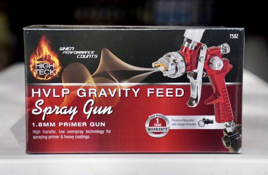 High Teck HVLP Gravity Feed Spray Gun 1.8 MM Tip Primer Gun T502
