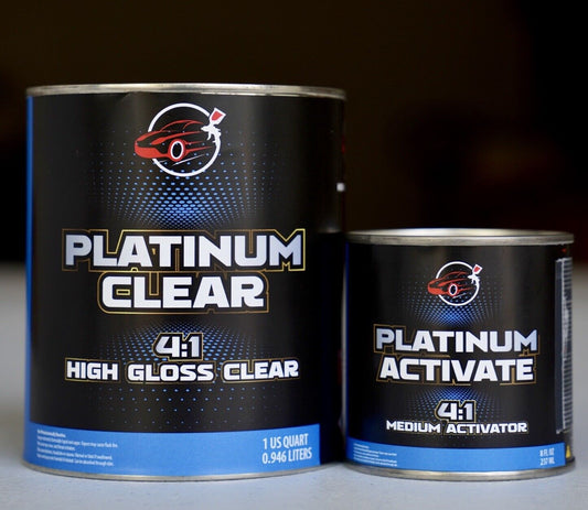 Platinum Clear 4:1 Automotive High Gloss 2K Quart Size Clearcoat Kit + Hardener