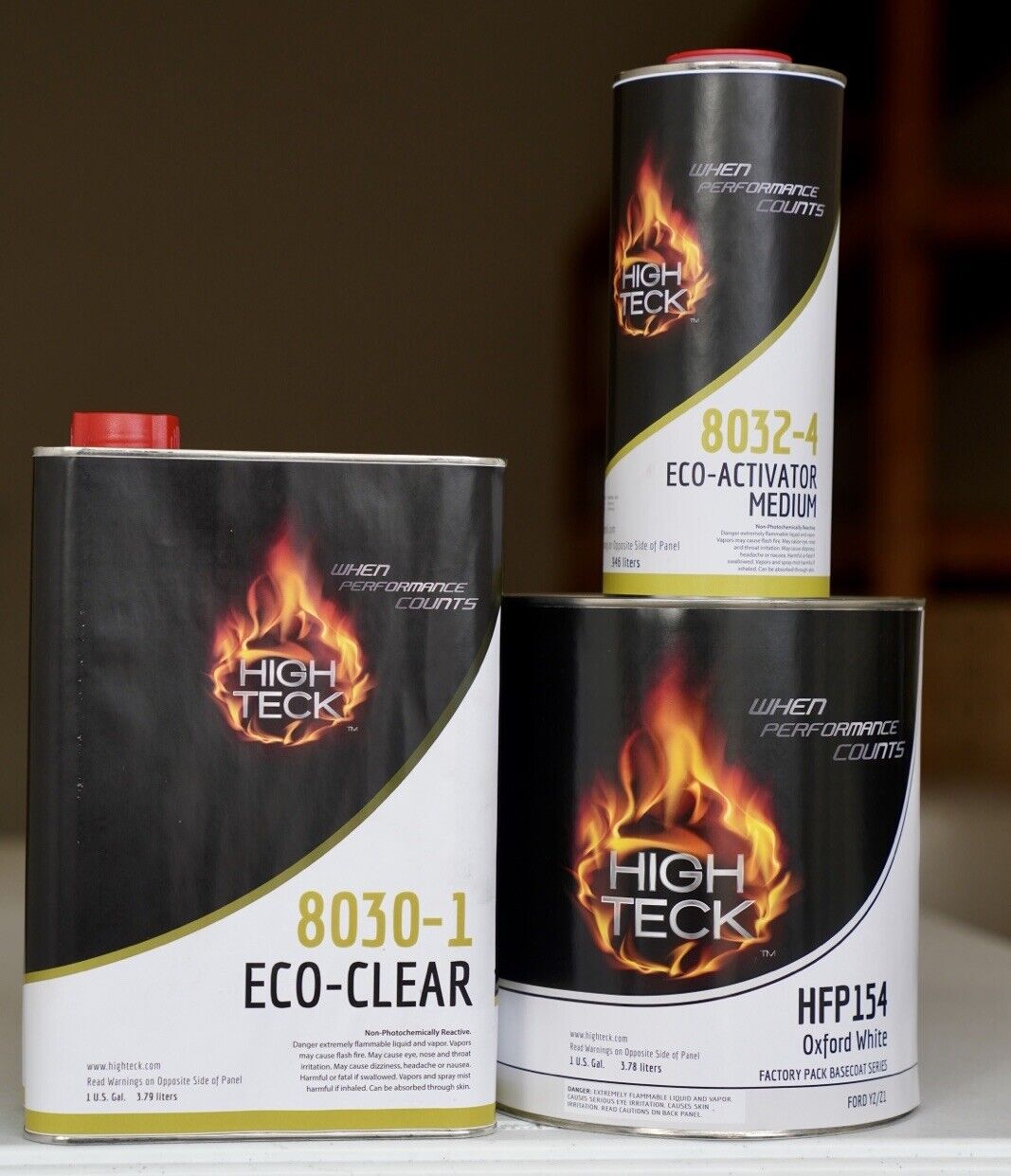 High Teck 8030 Ford Yz Oxford White Basecoat Paint & Clearcoat Gallon Kit