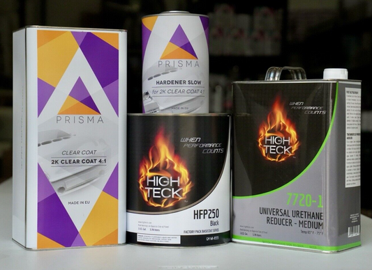 Ebony Black Basecoat Paint Prisma Euro 2k High Gloss Clearcoat Gallon Kit! 8555