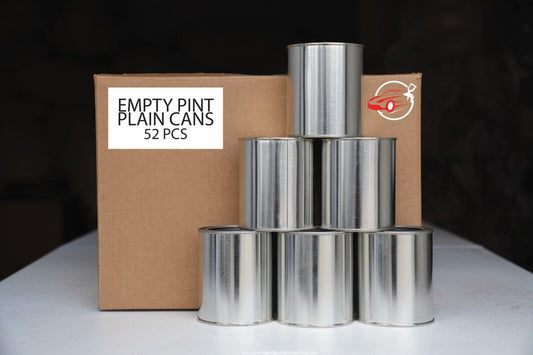 52 Empty Metal Pint Paint Cans + 50 Pint Lids