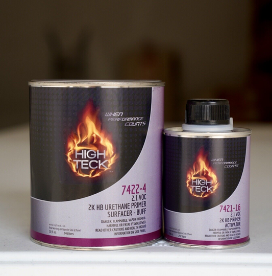 7420 High Teck 2K HB Urethane Primer/Sealer/Dtm Buff(Tan) Quart Kit + Hardener